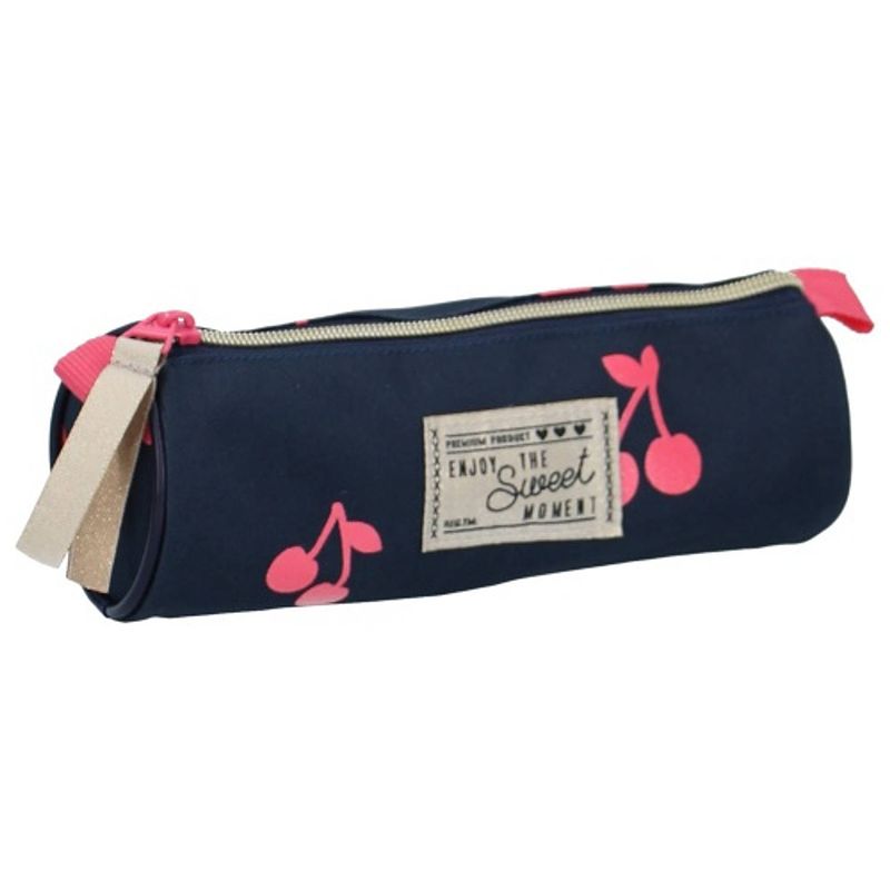 Foto van Milky kiss etui 9 x 20 x 9 cm polyester donkerblauw/roze