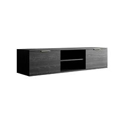 Foto van Meubella tv-meubel ponchi 2 - zwart eiken - 150 cm