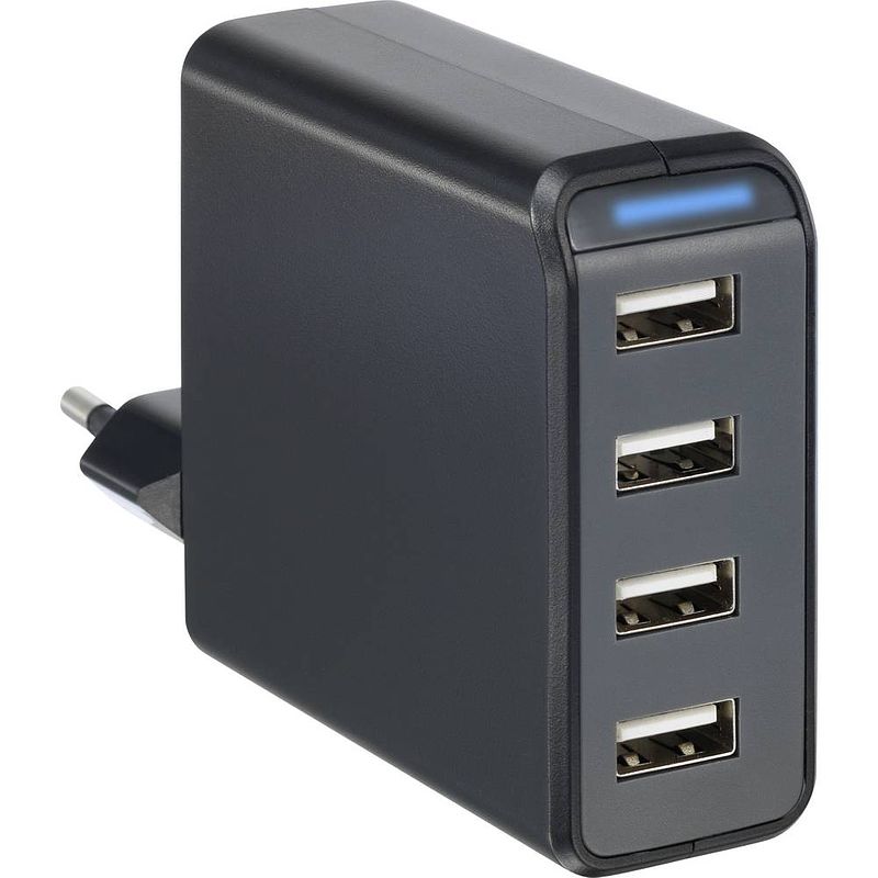 Foto van Voltcraft spas-4800/4-n vc-11331780 usb-oplader thuis uitgangsstroom (max.) 4800 ma 4 x usb