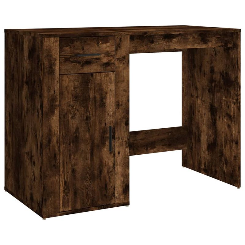 Foto van The living store bureau gerookt eiken - bureau - 100x49x75 cm