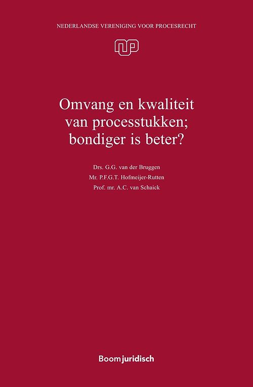 Foto van Omvang en kwaliteit van processtukken; bondiger is beter? - a.c. van schaick, p.f.g.t. hofmeijer-rutten, g.g. van der bruggen, r.r. verkerk - ebook