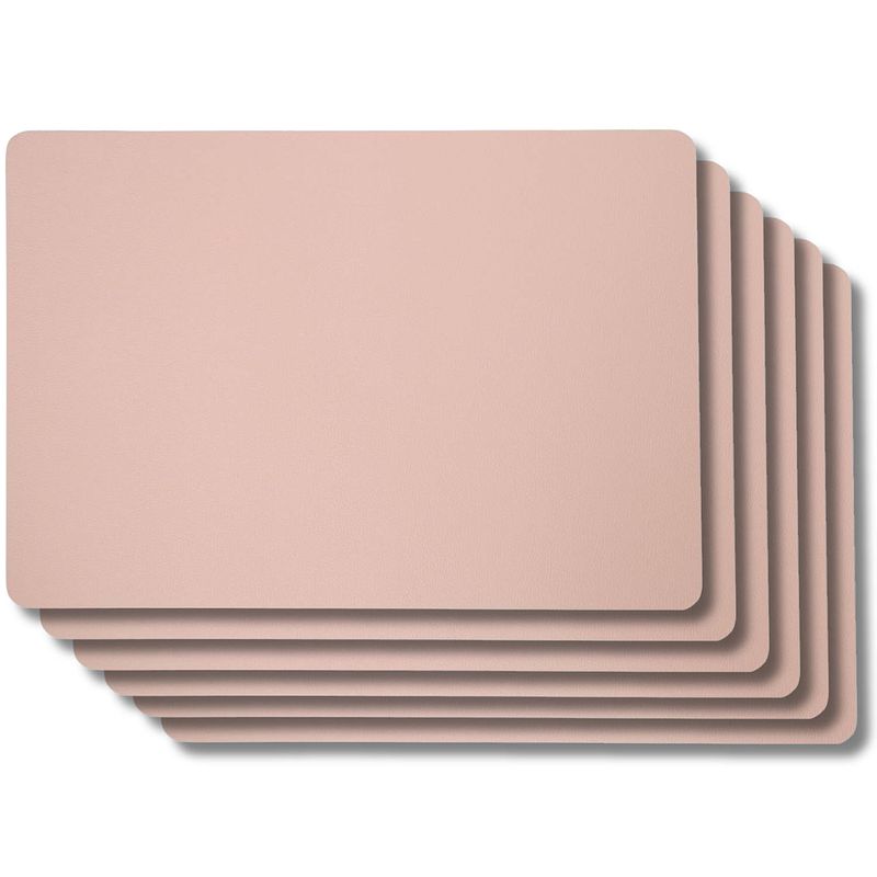 Foto van Jay hill placemats leer - grijs / roze - dubbelzijdig - 46 x 33 cm - 6 stuks