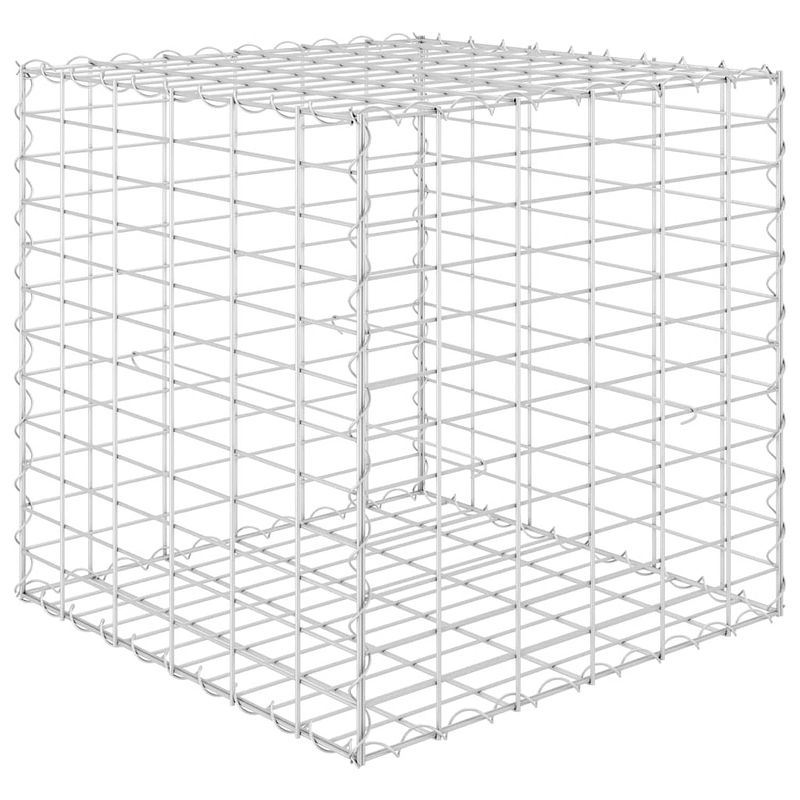 Foto van Vidaxl gabion plantenbak verhoogd kubus 60x60x60 cm staaldraad