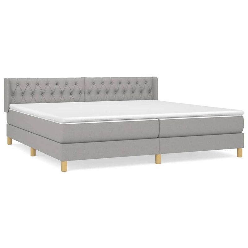 Foto van The living store boxspringbed - bed - 203 x 203 cm - duurzaam materiaal - praktisch hoofdbord - comfortabele