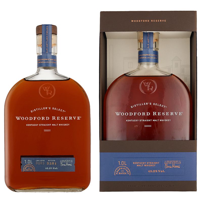 Foto van Woodford reserve 1ltr whisky + giftbox