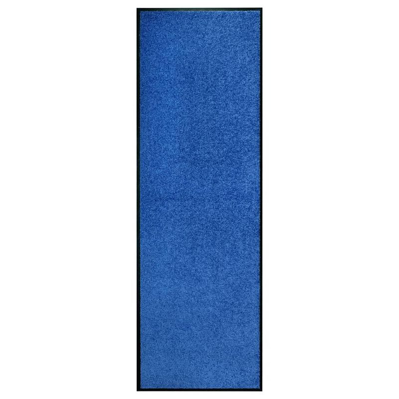 Foto van Vidaxl deurmat wasbaar 60x180 cm blauw