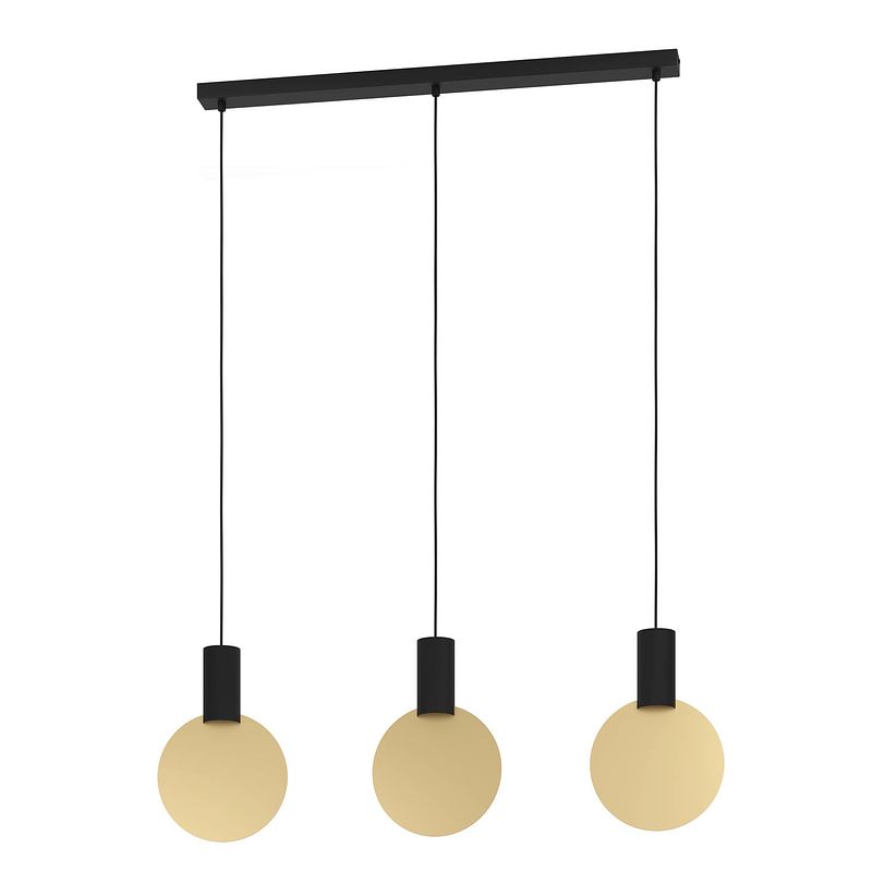 Foto van Eglo sarona hanglamp - gu10 - 91 cm - zwart/goud - staal