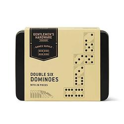 Foto van Gentlemen's hardware double six dominoes - 28 domino stenen - in stijlvol tinnen blik