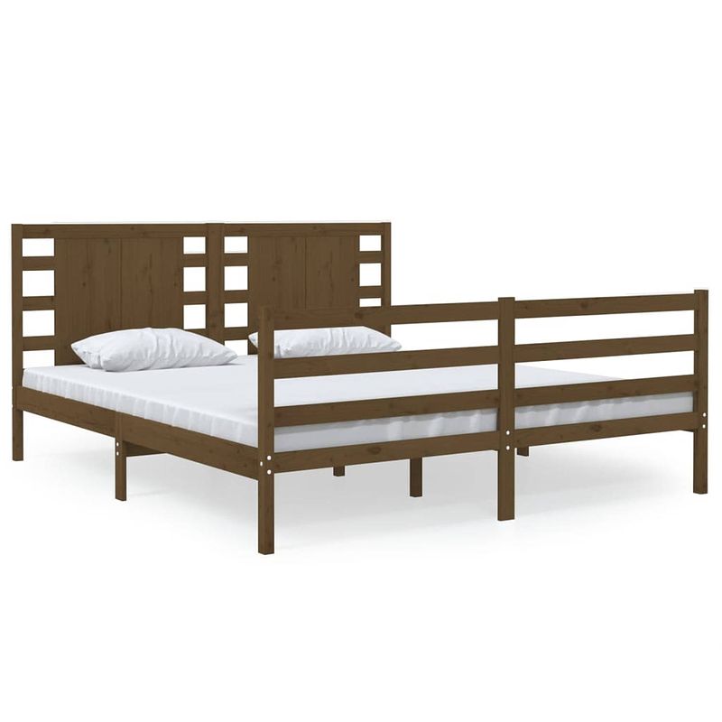 Foto van Vidaxl bedframe grenenhout honingbruin 150x200 cm 5ft king size