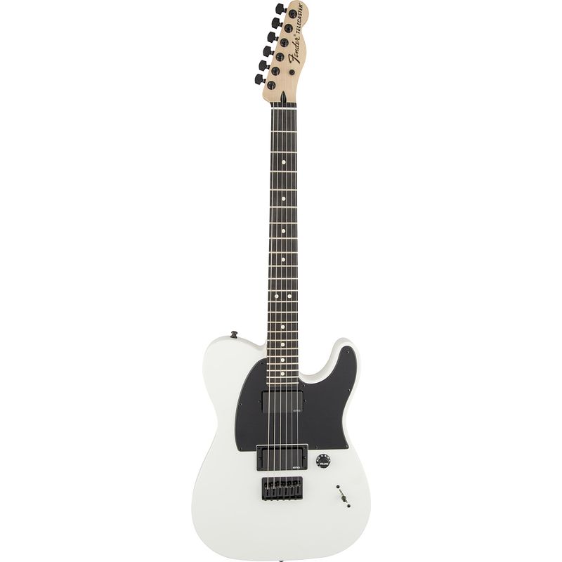 Foto van Fender jim root telecaster eb flat white elektrische gitaar met deluxe black tweed koffer