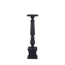 Foto van Ptmd statch black casted alu candleholder on base