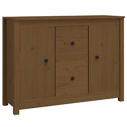 Foto van Vidaxl dressoir 100x35x74 cm massief grenenhout honingbruin