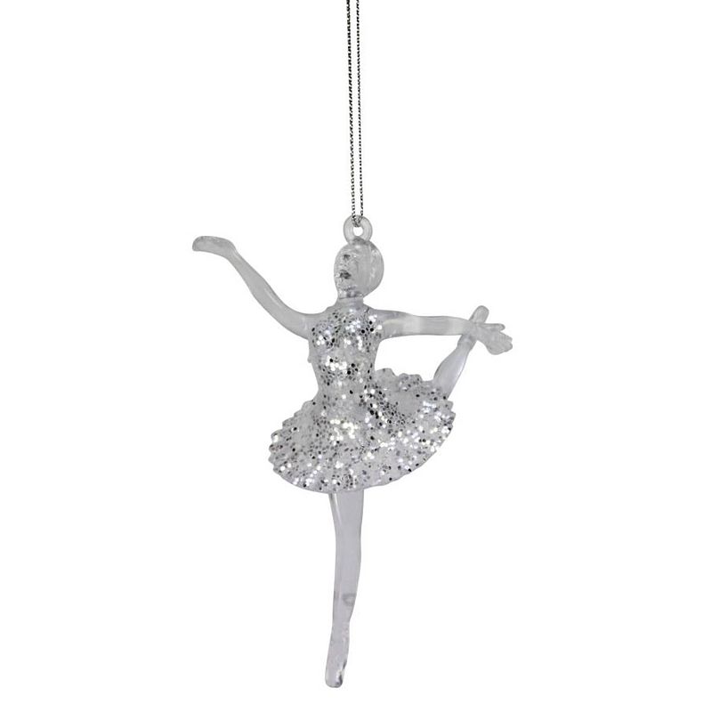 Foto van Peha kersthanger ballerina 14 cm acryl zilver