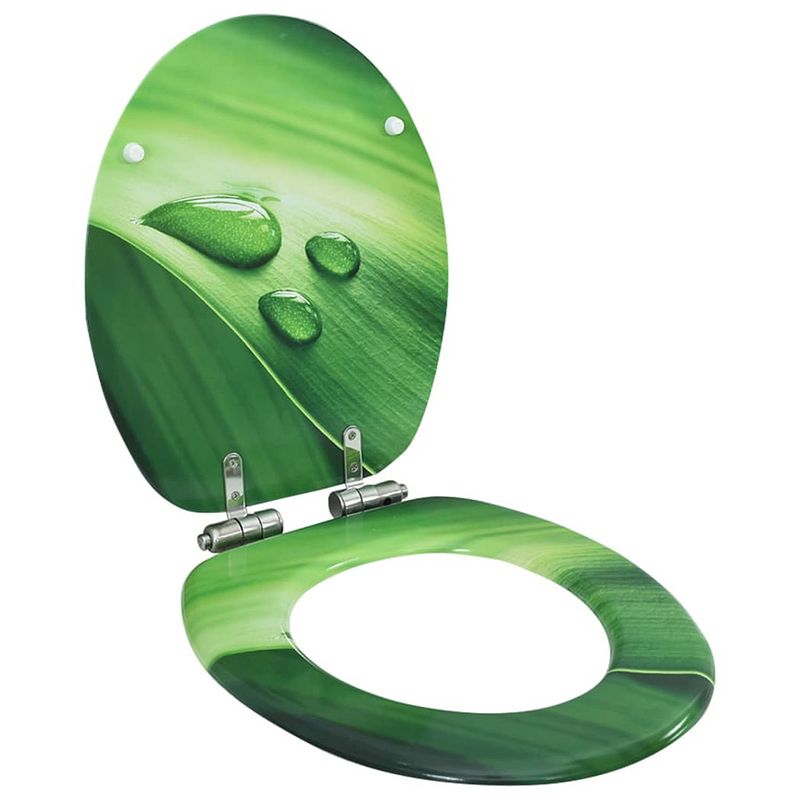 Foto van Vidaxl toiletbril met soft-close deksel waterdruppel mdf groen