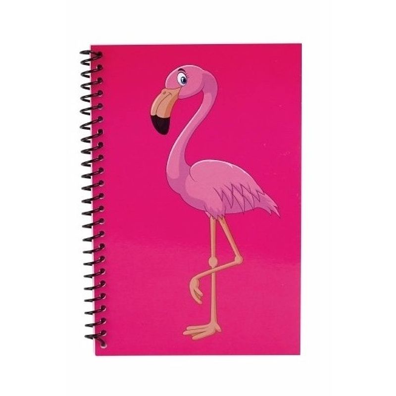 Foto van Flamingo notitieboekjes/schriftjes roze 18cm - notitieboek