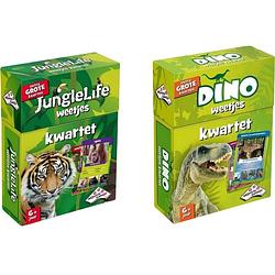 Foto van Spellenbundel - kwartet - 2 stuks - sealife junglelife kwartet & dino kwartet