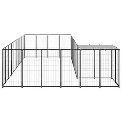 Foto van The living store hondenkennel - grote hondenkooi van pe en gepoedercoat staal - 440 x 550 x 110 cm - waterbestendig dak