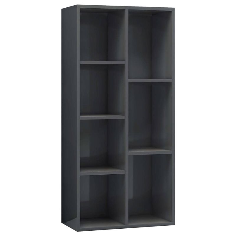 Foto van The living store boekenkast - classic - meubel - 50x25x106 cm - hoogglans grijs