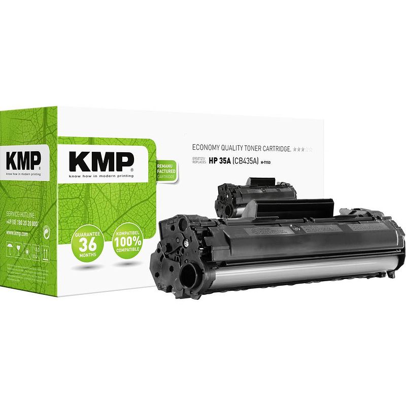 Foto van Kmp h-t153 tonercassette vervangt hp 35a, cb435a zwart 1500 bladzijden compatibel toner