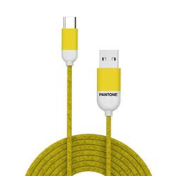 Foto van Usb-kabel type-c, 1,5 meter, geel - rubber - celly pantone