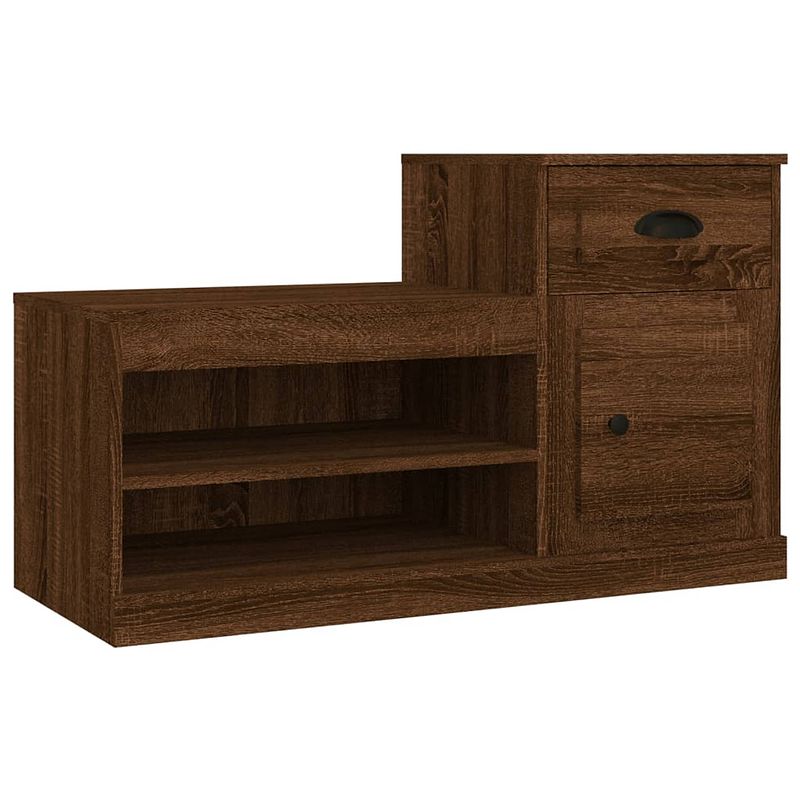 Foto van The living store schoenenkast - elegant - opbergruimte voor schoenen - 100 x 42 x 60 cm - bruineiken