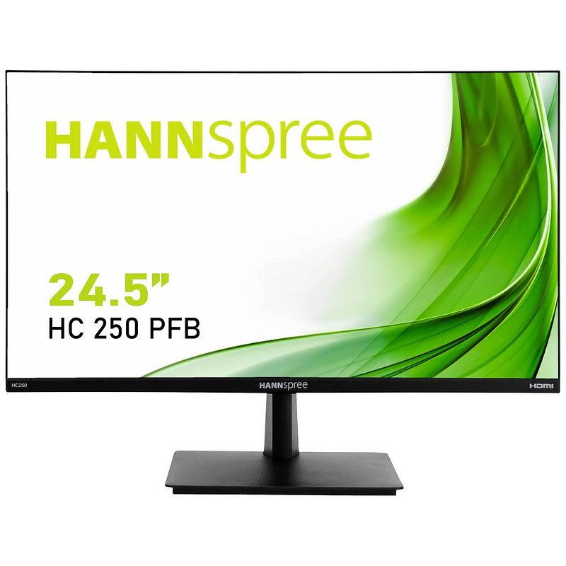 Foto van Hannspree hc250pfb lcd-monitor 62.2 cm (24.5 inch) 1920 x 1080 pixel full hd 3 ms vga, hdmi, displayport, audio-line-in, hoofdtelefoonaansluiting tn led