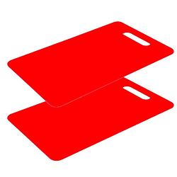 Foto van Excellent houseware snijplank - 2x - rood - kunststof - 29 x 20 cm - snijplanken