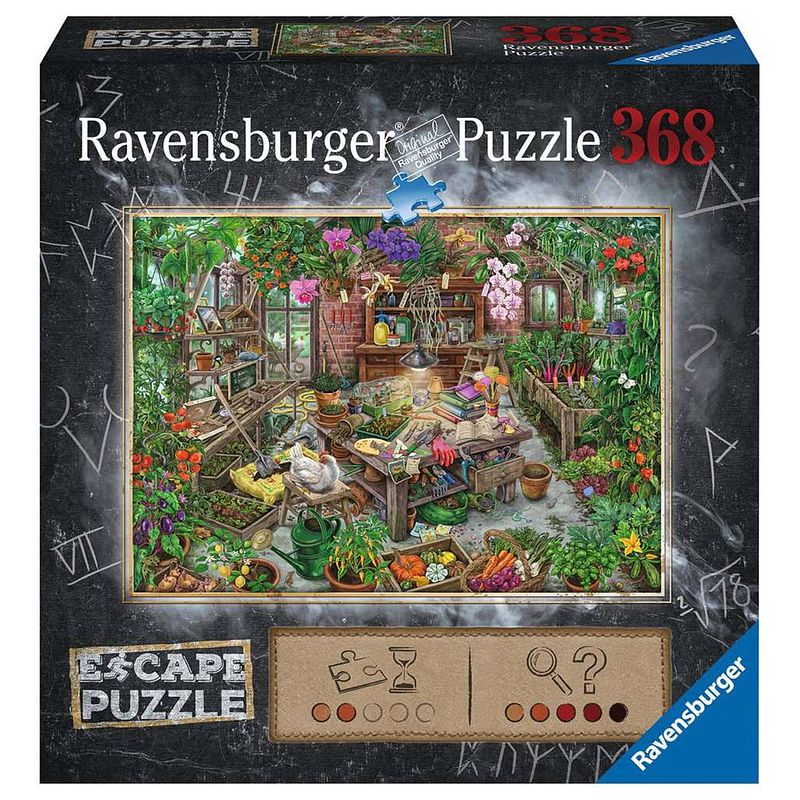 Foto van Ravensburger escape puzzel in de kas