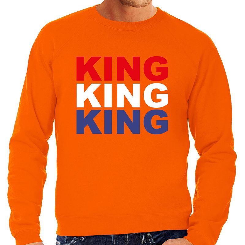 Foto van King sweater oranje voor heren - koningsdag truien xl - feesttruien