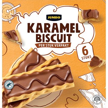 Foto van Jumbo karamel biscuit 6 stuks