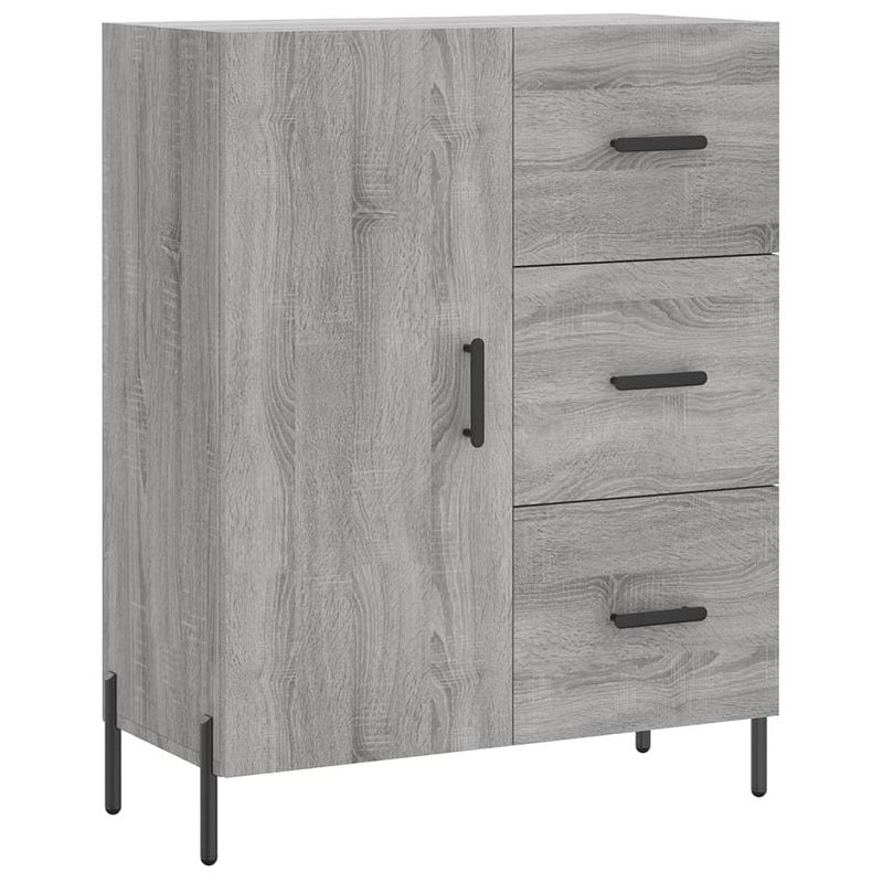 Foto van Vidaxl dressoir 69,5x34x90 cm bewerkt hout grijs sonoma eikenkleurig