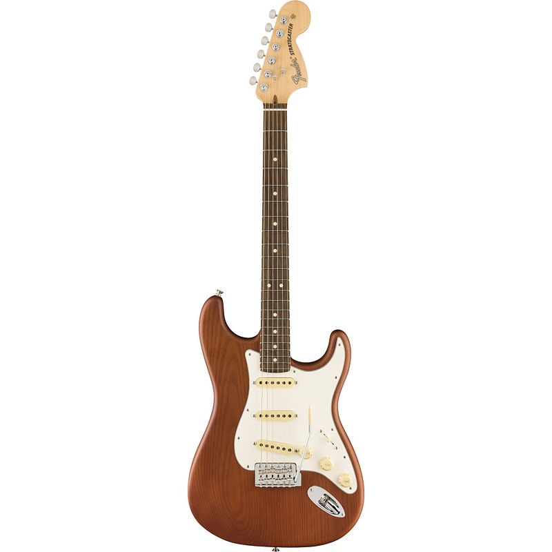 Foto van Fender american performer timber stratocaster mocha elektrische gitaar met deluxe gigbag