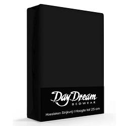 Foto van Day dream hoeslaken katoen zwart - 180 x 210 cm
