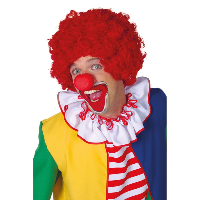 Foto van Clowns verkleed pruik rood voor volwassenen - verkleedpruiken