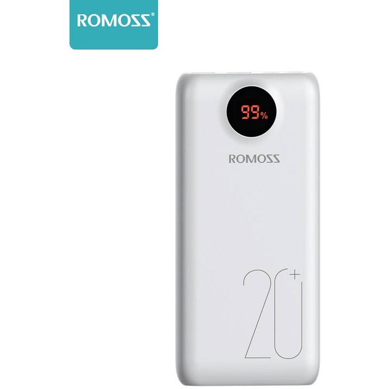 Foto van Romoss sw20 ps+ powerbank 20000 mah quick charge li-ion wit statusweergave