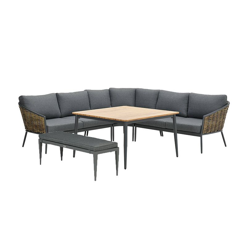 Foto van Garden impressions san vito lounge dining set 5-delig - natural rotan