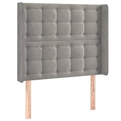 Foto van The living store hoofdeind bed - lichtgrijs - 103x16x118/128 cm