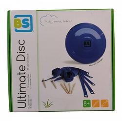Foto van Bs toys frisbeeset ultimate disk hout blauw 8-delig