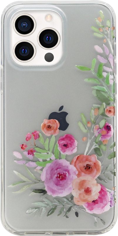 Foto van Bluebuilt rose garden soft case apple iphone 13 pro back cover transparant