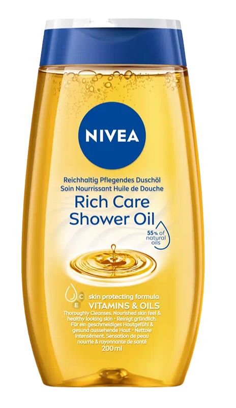 Foto van Nivea rich caring shower oil 200ml bij jumbo