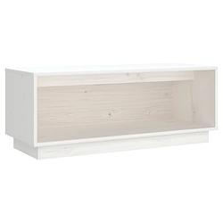 Foto van Vidaxl tv-meubel 90x35x35 cm massief grenenhout wit