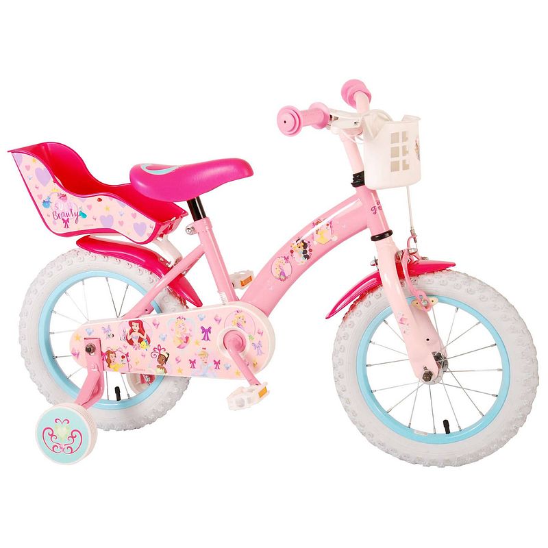 Foto van Disney meisjesfiets princess 14 inch 25 cm meisjes terugtraprem roze