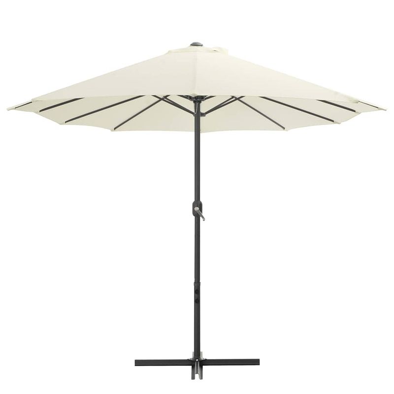 Foto van The living store tuinparasol - zand - polyester - 460x270x246 cm - met zwengelsysteem