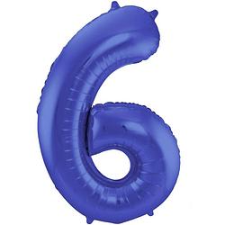 Foto van Folat folieballon cijfer 's6's 86 cm blauw