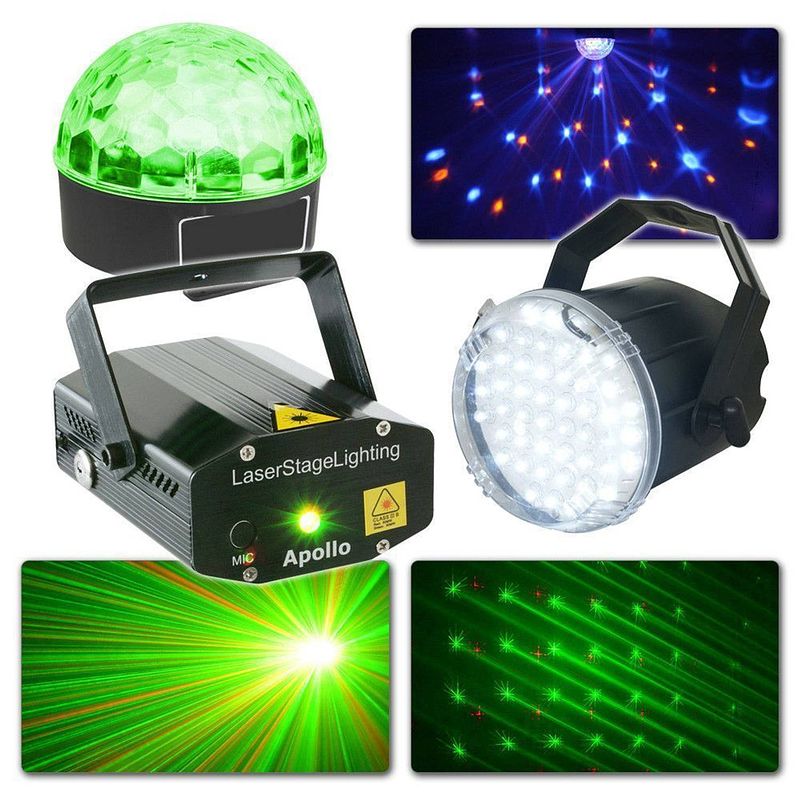 Foto van Complete beamz lichtset met laser, jelly ball en stroboscoop