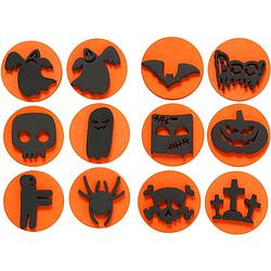 Foto van Creotime foam stempels halloween oranje 7,5 cm 12-delig