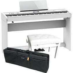 Foto van Roland fp-60x-wh digitale piano wit + onderstel + pedalen + pianobank + tas