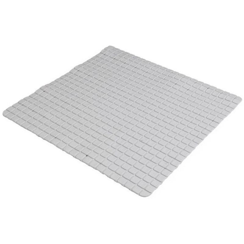 Foto van Urban living badkamer/douche anti slip mat - rubber - voor op de vloer - steengrijs - 55 x 55 cm - badmatjes