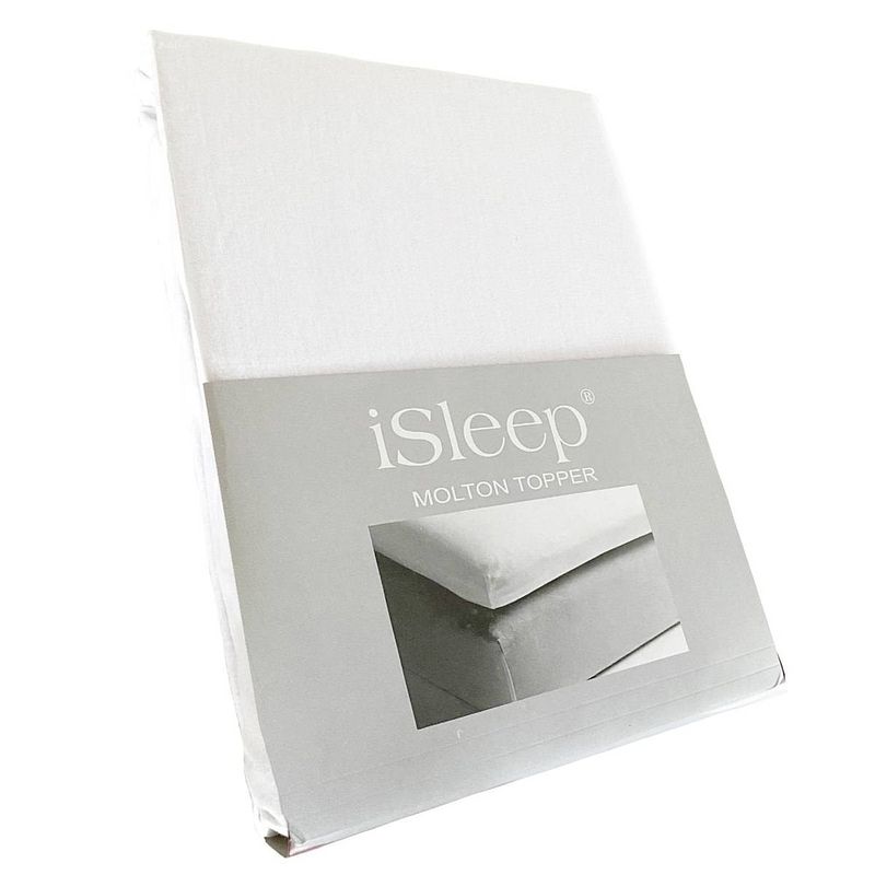 Foto van Isleep molton topper - wit - 180x200