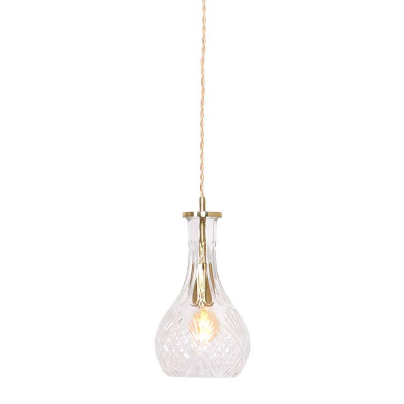 Foto van Mexlite grazio glass hanglamp - e27 (grote fitting) - messing